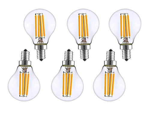 KY LEE フィラメント LED電球 E14口金 60W形相当 クリア電球6W シャンデリア電球 2700K レトロ エジソン 小型電球 電球色 G45電球 6個入 LED電球