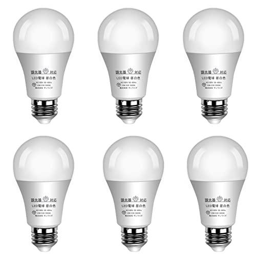 LED電球 調光器対応 口金直径26mm 電球100形相当 昼白色相当5000K 10W 一般電球 全方向タイプ 密閉器具対応 断熱材器具対応 (6個セット, 昼白色)の通販は 5,063円