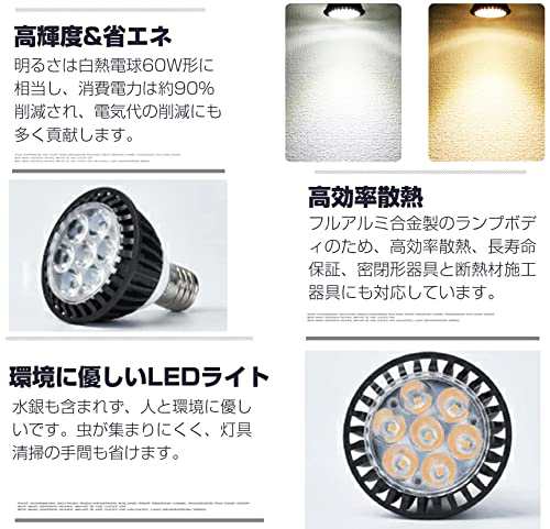 4個入)LED電球 E26口金 高輝度 小型電球 昼光色 7W Led スポットライト 