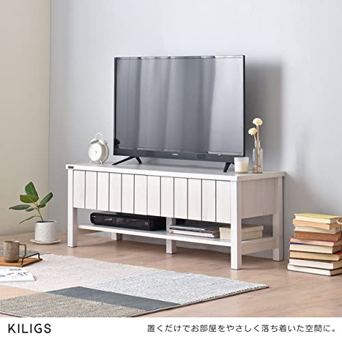 佐藤産業 KILIGS テレビ台 ローボード 幅118cm 奥行41cm 高さ45cm ホワイト 43型対応 KL45-120L WH