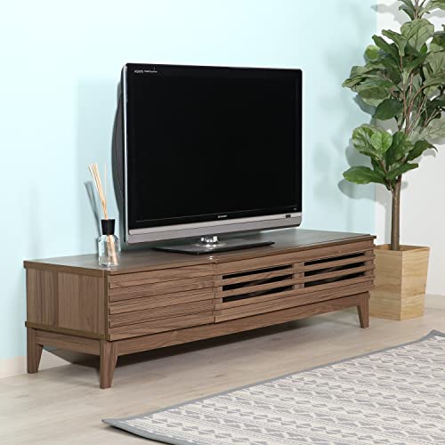 不二貿易 テレビ台テレビボード 50インチ推奨 幅150×奥行42×高さ38.5cm ミディアムブラウン ローボード ライン 98662_4