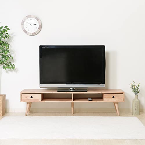不二貿易 TVボード テレビ台 幅150×奥行40×高さ36.5cm ナチュラル 天然木 引出し収納 組立商品 Natural Signature 37033_5