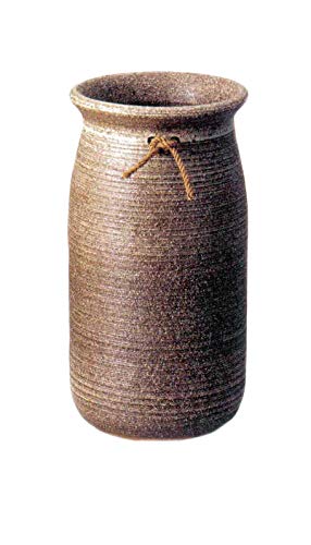 ヤマ庄陶器 傘立て ブラウンなど 約径22.0×高43.0cm 信楽焼 櫛目傘立