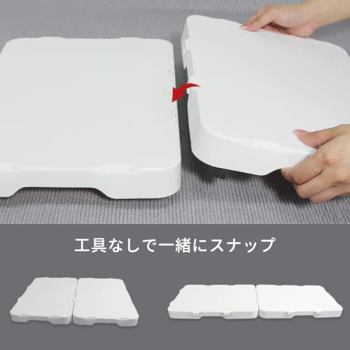 連結平台車【4台セット】キャリー収納ホーム 台車軽量 静音 ネット重0.85kg 耐荷重120kg 幅28.5×奥行40.5×高さ6.1cm ポリプロピレン 白_1