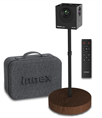 Innex Cube AI搭載 360度パノラマWebカメラ アクティブノイズリダクション 無指向性デュアルマイク内蔵 リモコン付属 自動顔追尾等ソフトウェア不要で多彩なレイアウトモード 電源いらずのプラグ＆プレイ Zoom Skype
