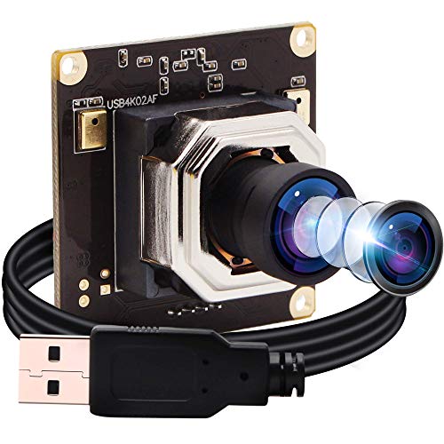 ELP 4Kオートフォーカスウェブカメラ IMX415センサーWebカメラ,2160P広角カメラUSB 100度 歪んでいないレンズウルトラHD USBカメラモジュールWindows/Mac/Linux/Raspberry pi対応,スー