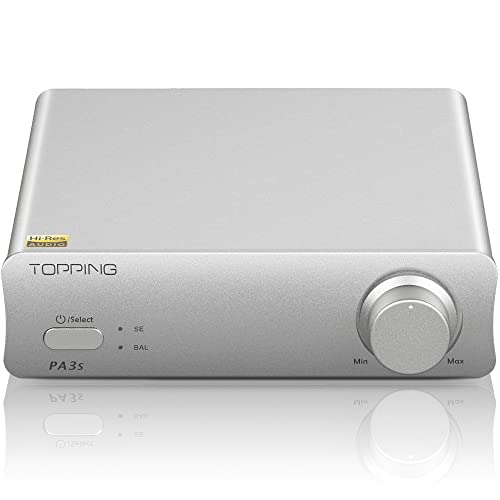 TOPPING PA3s パワーアンプ バランス アンプ MA12070*2 フルバランスD級 デスクトップ パワーアンプ AMP 出力電力80W*2 オーディオ アンプ RCA&TRS入力 HiFi デジタルアンプ (シルバー)の通販は
