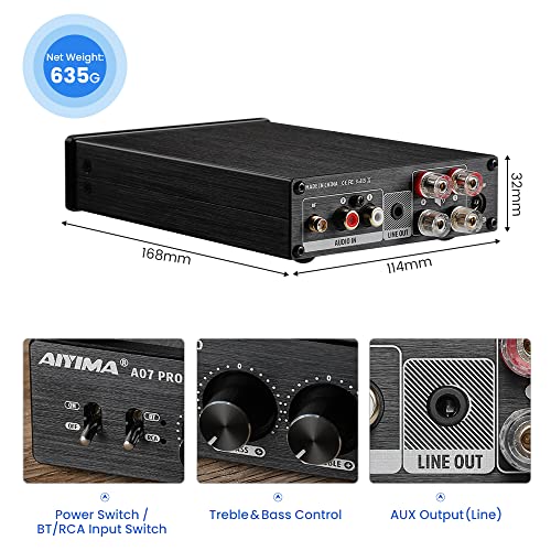 AIYIMA A07 PRO デスクトップアンプ TPA3255+QCC304X+N5532*5
