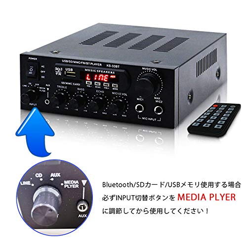 MIFO デジタルアンプ オーディオアンプ 最大出力150W（50W+50W）Bluetooth4.0 USBメモリ SDカード Hifi ステレオ デュアルマイク端子付き 6.5mm リモコン付 ハイパワー カラオケアンプ_1
