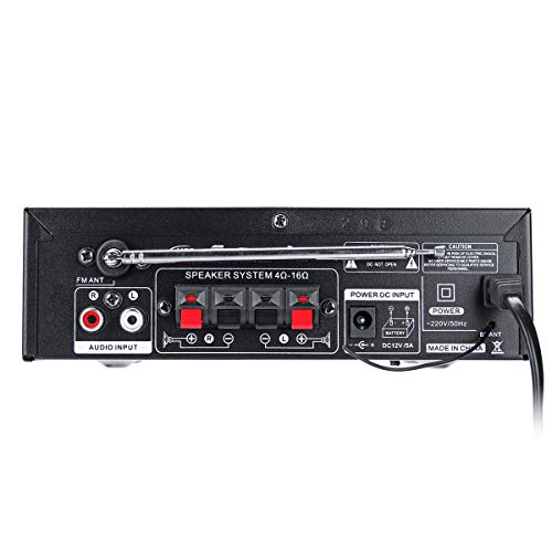 2ch高出力オーディオアンプ コンパクトサイズ 実効最大出力300W＋300W Bluetooth接続対応 USB/SDカード再生可 Hi-Fiステレオパワーアンプ マイク入力可 12V 5Aアダプター付属 FMTLP298A_5