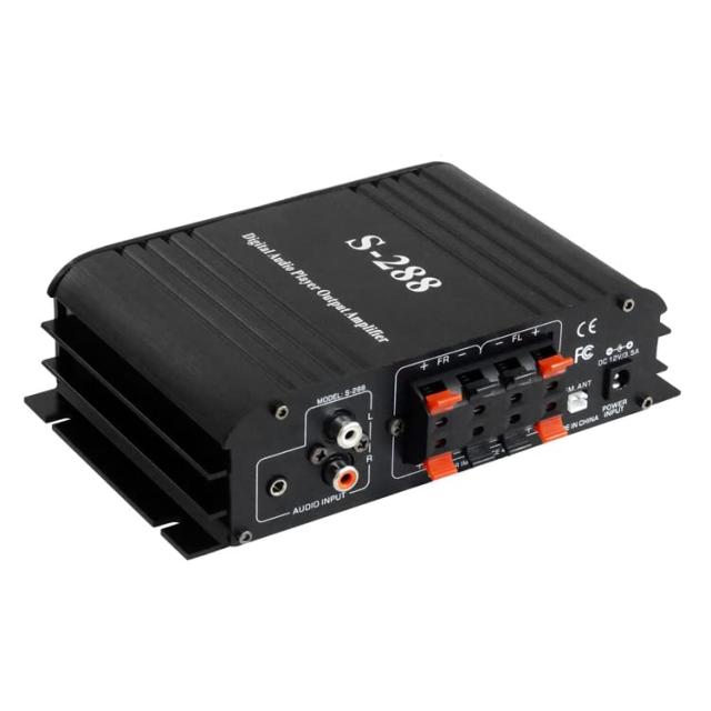 多機能4chオーディオアンプ 4×40W 汎用小型アンプ マイク入力可 カラオケ対応 MP3プレーヤー搭載 Bluetooth対応 Hi-Fiステレオサウンド 12V/5Aアダプター/リモコン付 汎用パワーアンプ FMTLPS288_3