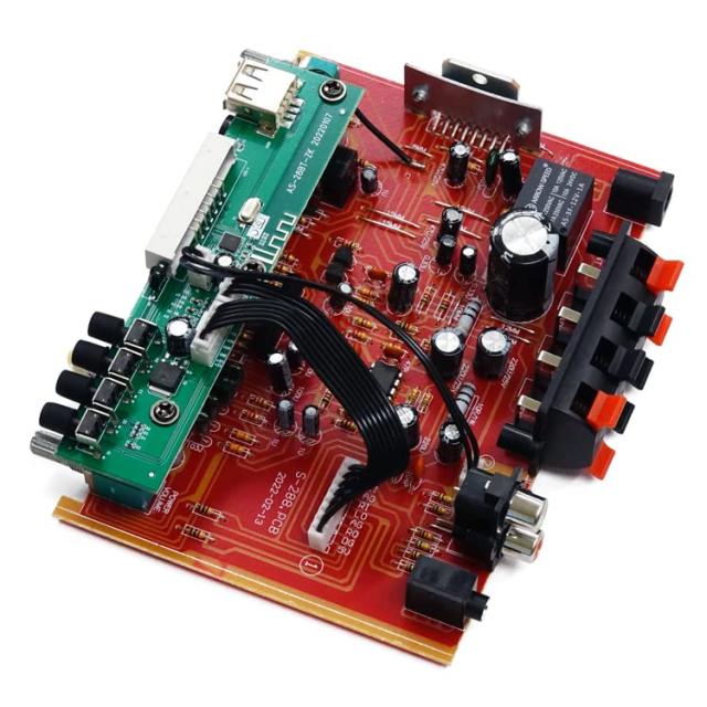 多機能4chオーディオアンプ 4×40W 汎用小型アンプ マイク入力可 カラオケ対応 MP3プレーヤー搭載 Bluetooth対応 Hi-Fiステレオサウンド 12V/5Aアダプター/リモコン付 汎用パワーアンプ FMTLPS288_5