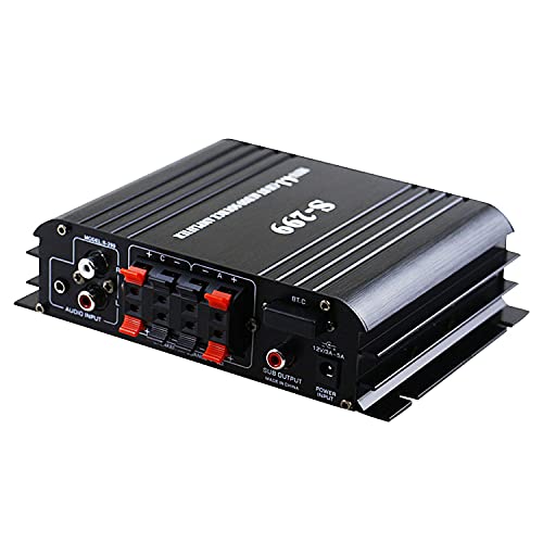 4.1chサラウンドアンプ 4×40W＋RCAサブウーファー 汎用小型アンプ USB/SDカード再生可 Bluetooth対応 コンパクトボディ 4.1チャンネル Hi-Fiサウンド 12V/5Aアダプター/リモコン付 多機能パワーアンプ_2