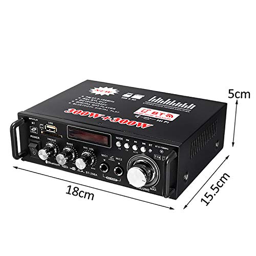origin デジタルアンプ オーディオアンプ 最大出力600W(300W+300W) ハイパワーアンプ 重低音調整 USB/SD/Blutooth2.0 HiFi マイク対応 リモコン付き 12V-5Aアダプタ LP298A_4