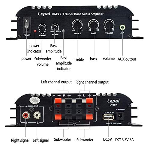 重低音　LEPY LP-168S 40W×2 小型アンプ Hi-Fi ステレオアンプ　ハイファイアンプ　オーディオアンプ_5