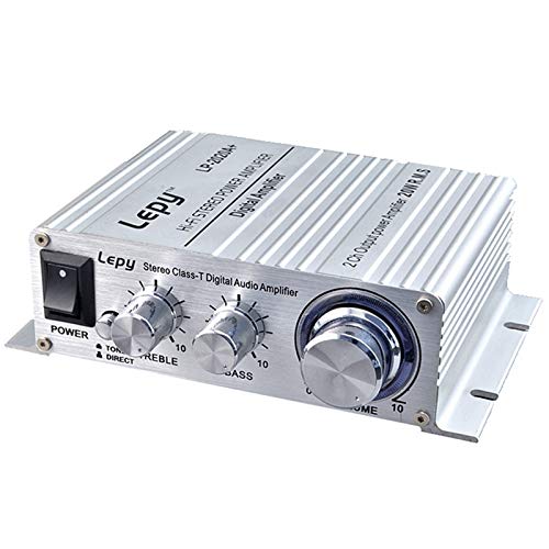 Lepy 新モデル LP-2024A+ (シルバー)デジタルアンプ（本体+RCAオーディオコード+ACアダプタ 12V5A +バナナプラグ） LP-2020A バージョンアップ版の通販は