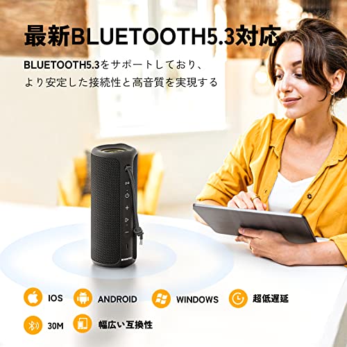 MIATONE BoomPro Bluetooth スピーカー 40W出力 IPX7防水 ブルートゥース スピーカー 重低音 アウトドア ワイヤレススピーカー Bluetooth5.3 RGB LEDライト DSP処理 PC パソコン 車_3