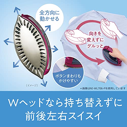 パナソニック コードレススチームWヘッドアイロン ダークグレー NI