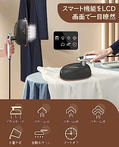 衣類スチーマー Nuovowareスチームアイロン ハンディスチーマー ハンディアイロン 回転式 小型 軽量 アイロン 20秒立ち上がり 連続スチーム 時短 3段スチーム量調整 シワ伸ばし ドライアイロン 多機能 使用簡単 グレーの通販は