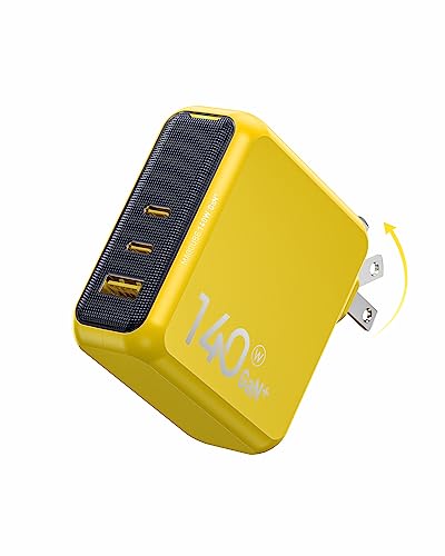 AOHI 140W PD 充電器 USB-A & USB-C 3ポート【独自技術GaN Ultra採用 / PD3.1+QC5.0対応 / PPS規格対応/PSE技術基準適合/折りたたみ式プラグ】【ノートPC二台急速充電可 & 単ポート1