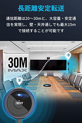 ワイヤレス hdmi 無線 送受信 hdmi 無線化 トランスミッター 信号転送 【4K/5Ghz/30M安定転送距離】 説明会/ライブ配信/プレゼン/ゲーム/パーティーに適用 ミニHDMI/Micro HDMI変換端子付属 HDMI延長の通販は