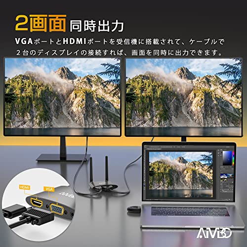ワイヤレス hdmi 無線 送受信機 [AIMIBO新型USB-C出力追加] ワイヤレス