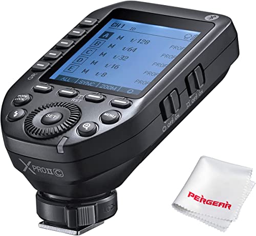 Godox XProII-Cワイヤレスフラッシュトリガー、TTL HSS 1/8000S、フラッシュトランスミッター、2.4G＆Bluetooth接続、スマートで大型スクリーン搭載、Canonカメラにのみ対応