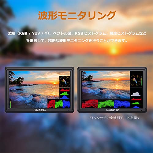 Feelworld FW568 V2 5.5インチDSLRカメラフィールドモニター3D LUT・波形・ベクトル図小型4K HDMI入出力フルHD 1920x1152 LCD IPS スタビライザー用_3