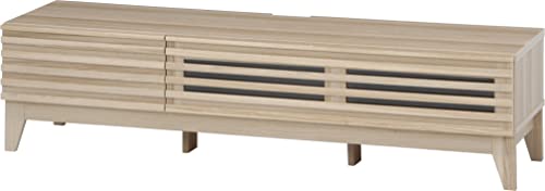 不二貿易 テレビ台 テレビボード 50型対応 幅150×奥行42×高さ38.5cm ナチュラル 木目調 ローボード 引出収納 ライン 98663の通販は