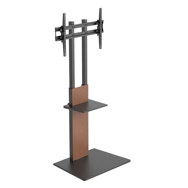 DMM.make DISPLAY/TVスタンド テレビスタンド 壁寄せ 据置スタンド 壁掛け風 43-65インチ VESA対応 棚板付き 高さ/角度調整 DKS-LSW7 ブラウン_1