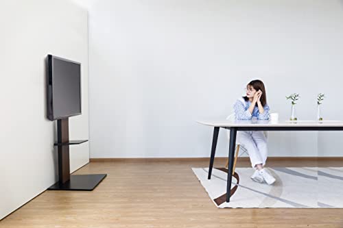 DMM.make DISPLAY/TVスタンド テレビスタンド 壁寄せ 据置スタンド 壁掛け風 43-65インチ VESA対応 棚板付き 高さ/角度調整 DKS-LSW7 ブラウン_5
