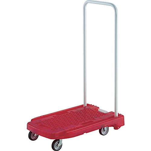 TRUSCO(トラスコ) アクロ PC製 省音車輪 600×390 レッド透明 AC-1PC-R 台車 折りたたみ 軽量 静か 静音