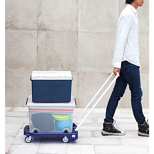 TRUSCO(トラスコ) アクロ PC製 省音車輪 600×390 レッド透明 AC-1PC-R 台車 折りたたみ 軽量 静か 静音_3