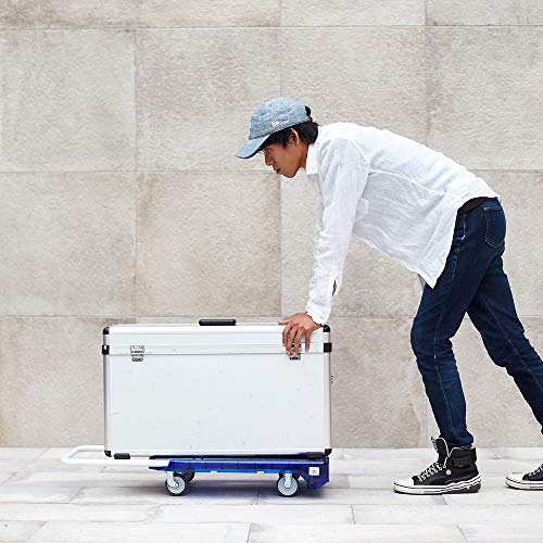TRUSCO(トラスコ) アクロ PC製 省音車輪 600×390 レッド透明 AC-1PC-R 台車 折りたたみ 軽量 静か 静音_4
