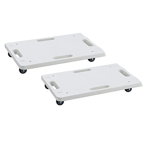 Belca 台車 連結キャリー 2台入り 幅46.4×奥行31.4×高さ6.5cm ホワイト 耐荷重 60kg 小型 軽量 平台車 積み重ね ジョイントタイプ 日本製 RC-W2T