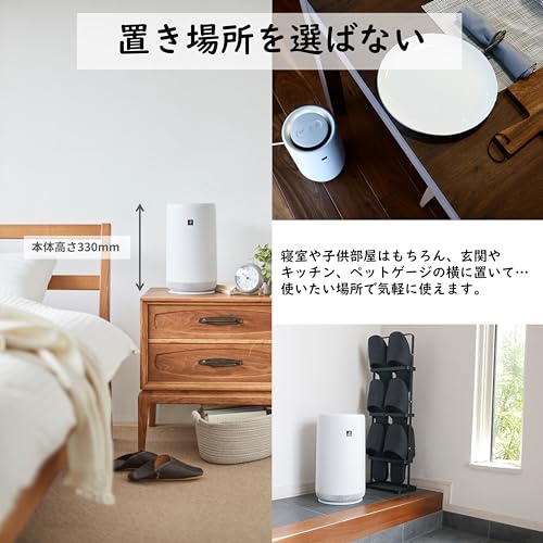シャープ 空気清浄機 FU-RC01-W プラズマクラスター7000搭載 6畳 寝室 キッチン 玄関 360°下吸込み ナイトライト 花粉対策_2