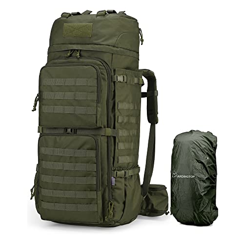 [マーディングトップ] 75L ミリタリー バックパック 大容量 登山 リュック タクティカル バッグ MOLLE 軍用 リュックサック キャンプ トレッキング 旅行 防災 レインカバー付き