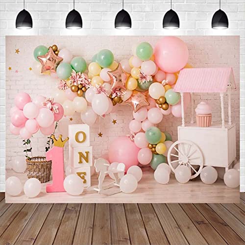 バック紙 背景紙 誕生日 装飾 バルーン 新生児 パーティー 1歳 one ケーキ 壁紙 デコレーション バナー 写真撮影 スタジオ フォト ブース ベビー [27415-27666] Style-10 ビニール180x120cm_4