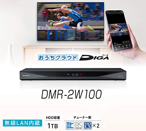 パナソニック 1TB 2チューナー ブルーレイレコーダー DIGA DMR-2W100 