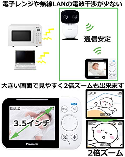 パナソニック モニター付き屋内カメラ スマ@ホーム 設定不要 ベビーモニター KX-HC705-W_4