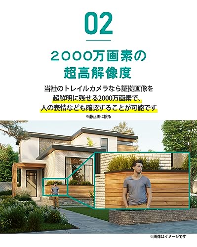 SecuSTATION トレイルカメラ 小型 防犯カメラ 1080p 夜間赤く光らない 上書き録画 国内取扱品/サポート完備 電池式 2000万画素 黒 ソーラーパネル対応 人感センサー microSDカード 32GB付 SC-ML63_2