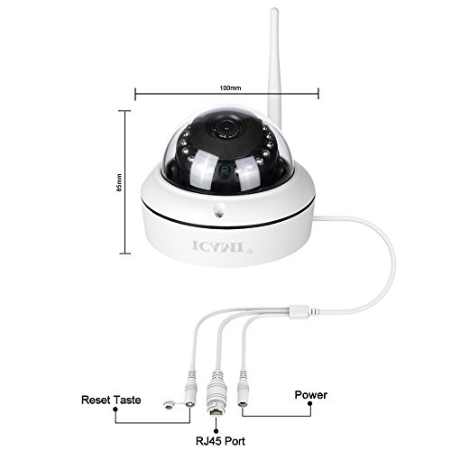 ICAMI 防犯カメラ HD 1080P ワイヤレス IP 監視カメラ SDカードスロット内臓で自動録画 WIFI対応 動体検知 アラーム機能 音声機能 暗視撮影_4