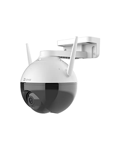 防犯カメラ 屋外 監視カメラ EZVIZ PTZ 1080P WiFi 360° 広角 パン/チルト スマートカラー暗視 回転機能 IP65防水 AI人物動体検知 スマホ通知 3つ暗視モード 光ディフェンス H.265 24時間録画機能 