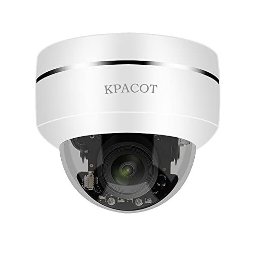 【自動追跡】KPACOT 防犯カメラ 有線 ドーム型 監視カメラ 室内 poe カメラAI人体検知 ptz カメラ 屋外 1080P ipカメラ フルHD 200万画素 5倍光学ズーム 可動式 首振り 水平355°垂直90° 回転可能 3