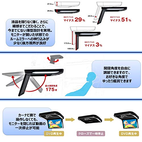 アルパイン(ALPINE) 10.1型 WSVGA液晶 ルームライト無し HDMI入力付き スリムリアビジョン 後席モニター シルバー RSH10XS-L-S_2