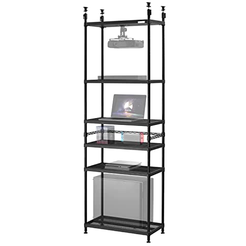 Bauhutte ( バウヒュッテ ) 天吊 プロジェクターラック 2 BHP-2400N-BK ( 幅70cm x 奥行36cm 高さ221-271cm ) ブラック 総耐荷重 150kg