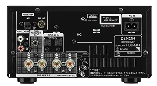 DENON CDレシーバー RCD-M41K 動作品 2019年製 DENON デノン DENON CDレシーバー ブラック ワイドFM対応 RCD