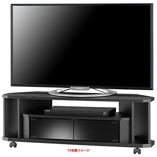朝日木材加工 テレビ台 Nook 43型 幅100cm ブラック キャスター付き コーナー対応 NOA-1000AV-BK_2