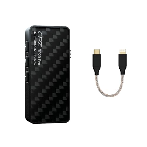 Hifi Kingdom EPZ TP20 PROポータブルヘッドホンアンプ32bit/384Khz/DSD256 ・ 3.5mm&amp;4.4mmデュアル出力、専用Lightning (BLACK)_1