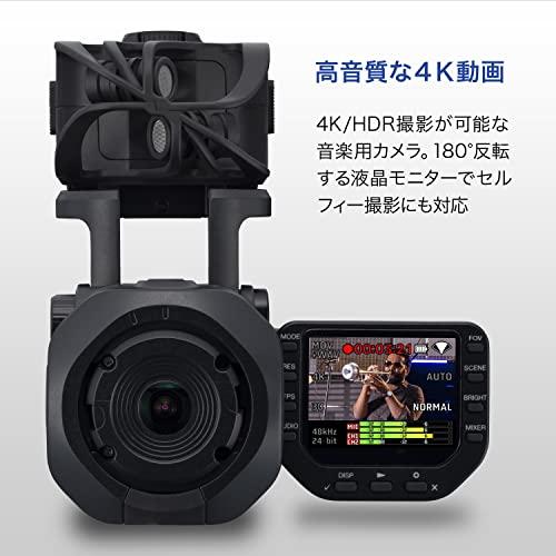 ZOOM ズーム 4K画質ハンディビデオレコーダー 最高24bit／96kHz動画撮影 ２本のマイクを接続可能 ライブ配信 動画撮影 2021年発売メーカー延長3年付 Q8n-4K 黒_1